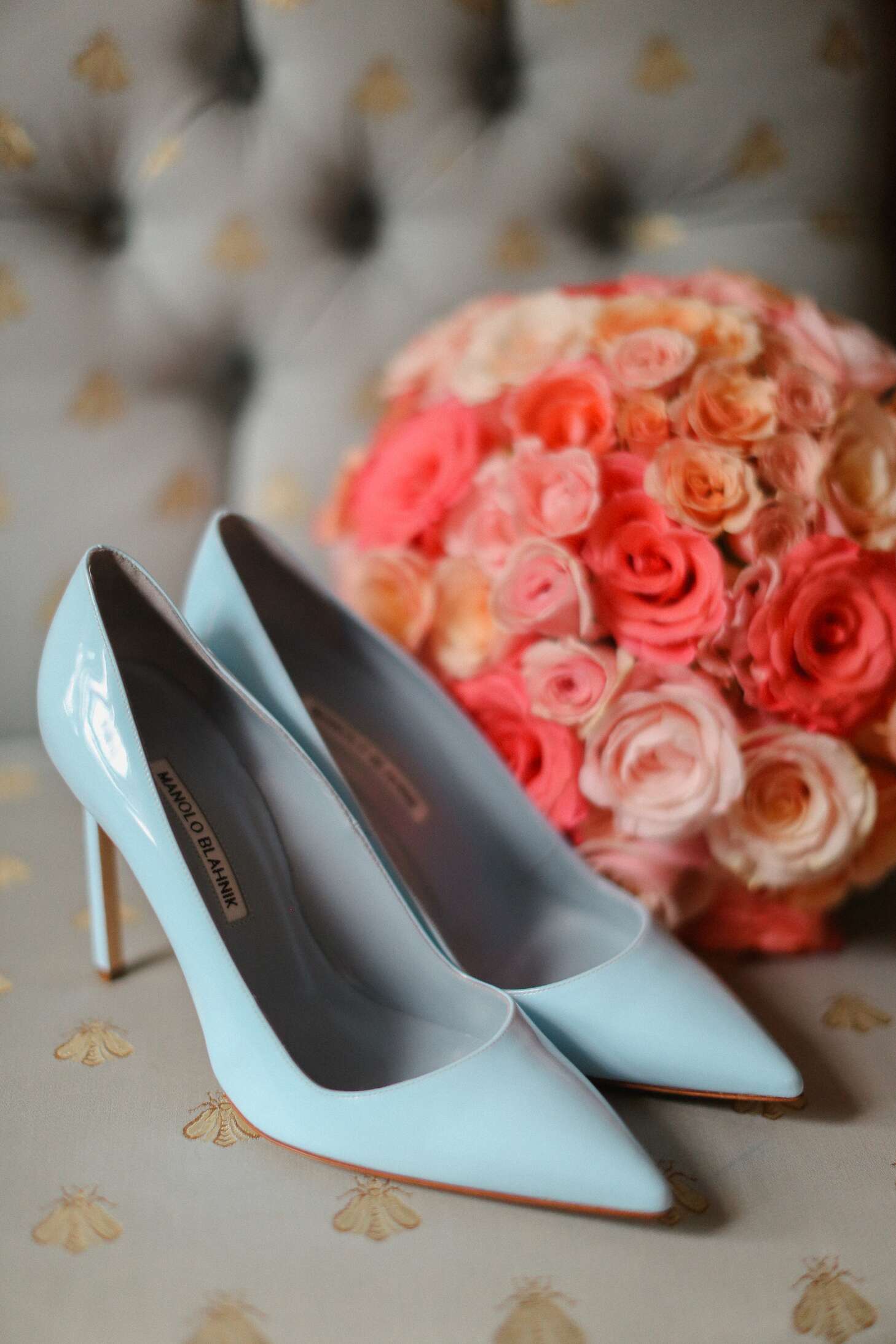 Manolo blahnik 2025 wedding shoes blue