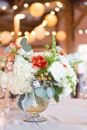 Orange and White Floral Centerpiece