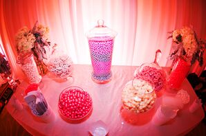Pink and Purple Reception Candy Bar