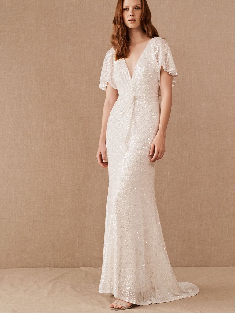 Jenny Yoo Lorimer dress with flutter sleeves
