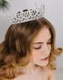 AW Bridal AW BRIDAL Wedding Crown Tiara Crystal Birthday Crown for Women Rhinestone Queen Crown Bridal Party Pageant Crown Wedding Hair Accessories for Brides (Silver) Silver Tiara - thumbnail - 7