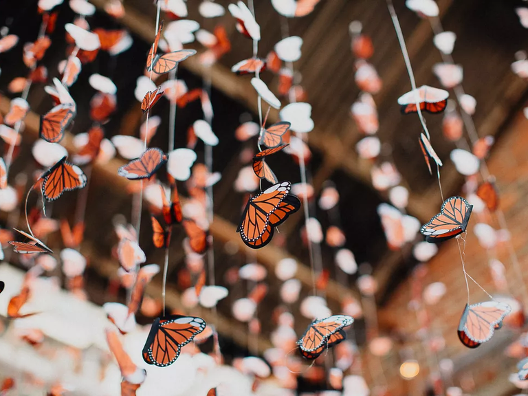 Monarch butterfly wedding bunting streamers garlands