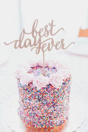 Colorful Single-Tier Cake with Sprinkles