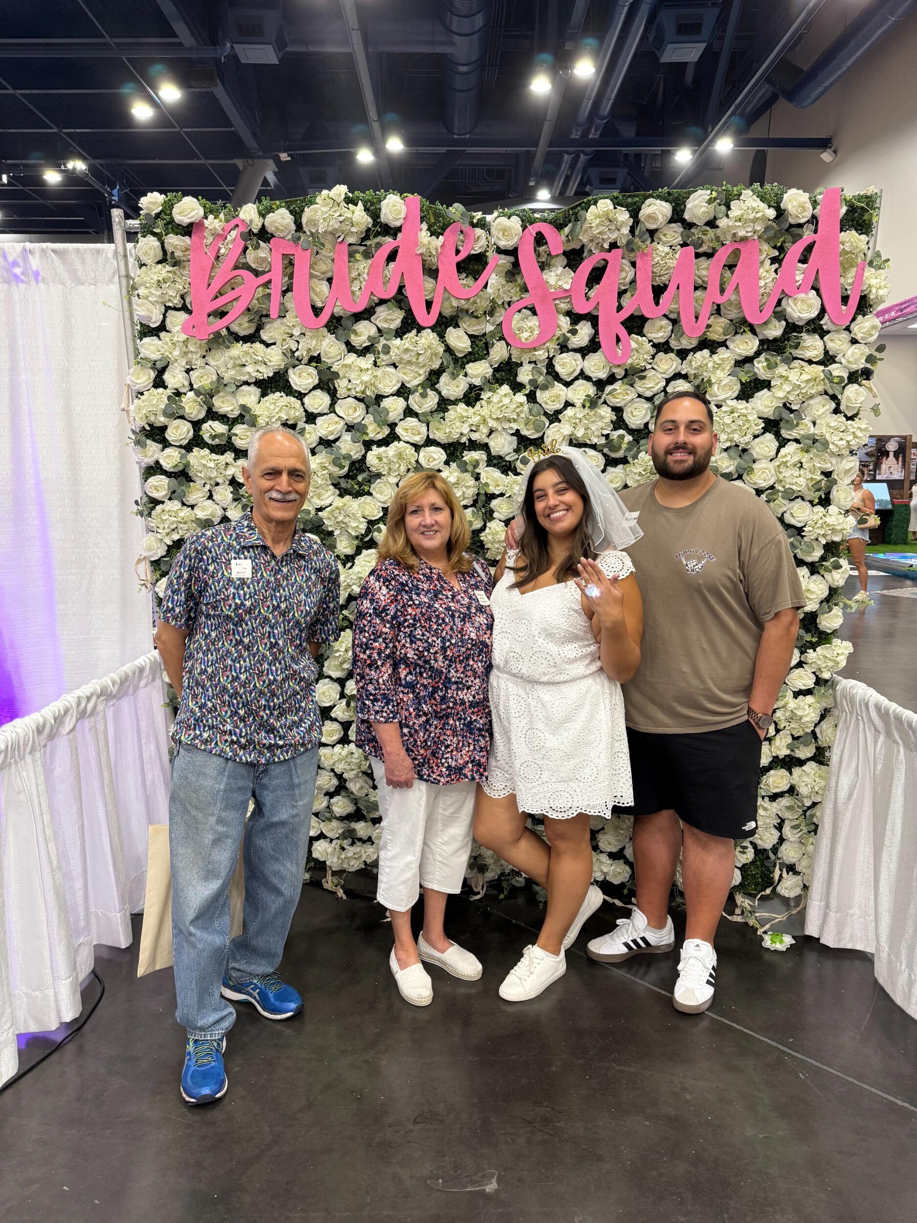 Wedding Expo with family including Nauder's mom and dad, Sanny's mom and dad, and maid of honor, Patty!