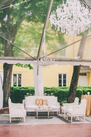 White and Gold Cocktail Hour Lounge Furniture