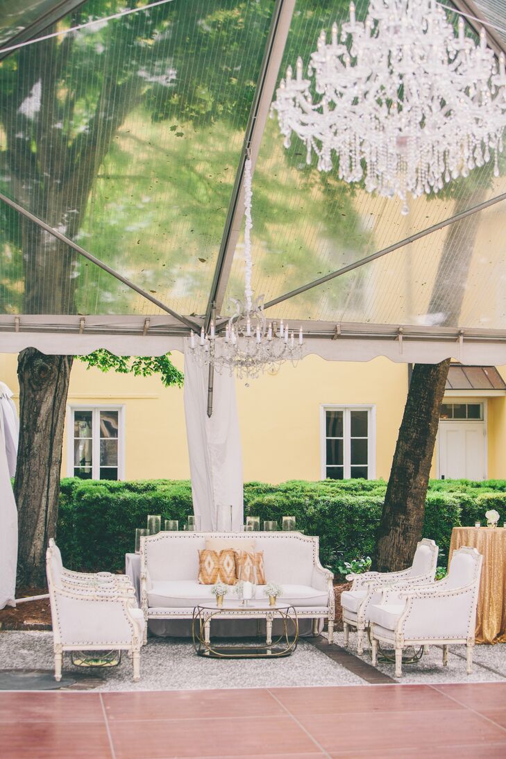 White and Gold Cocktail Hour Lounge Furniture