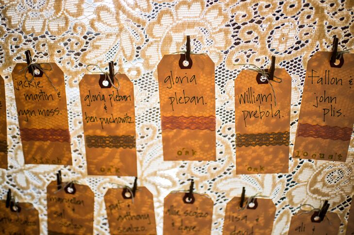 Guests were assigned their designated seats with name tag escort cards. Instead of table numbers, the tables were named after trees.