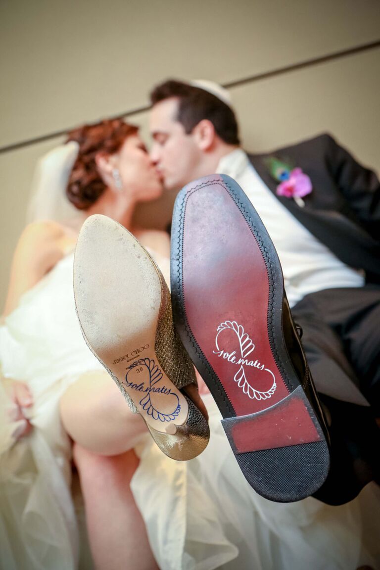 solemates bride and goom shoe decals