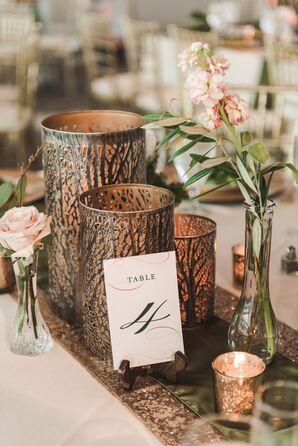 Etched Gold Votives and Single-Bud Vases