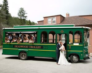 Wedding Party on Green Deadwood Trolly