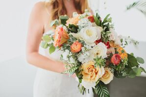 Sunset Orange Rose Bouquet