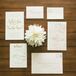 Ivory Wedding Invitations, Gold Text