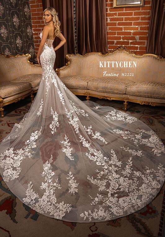 KITTY CHEN FANTINA, H2221 Fit-and-Flare Wedding Dress - 7