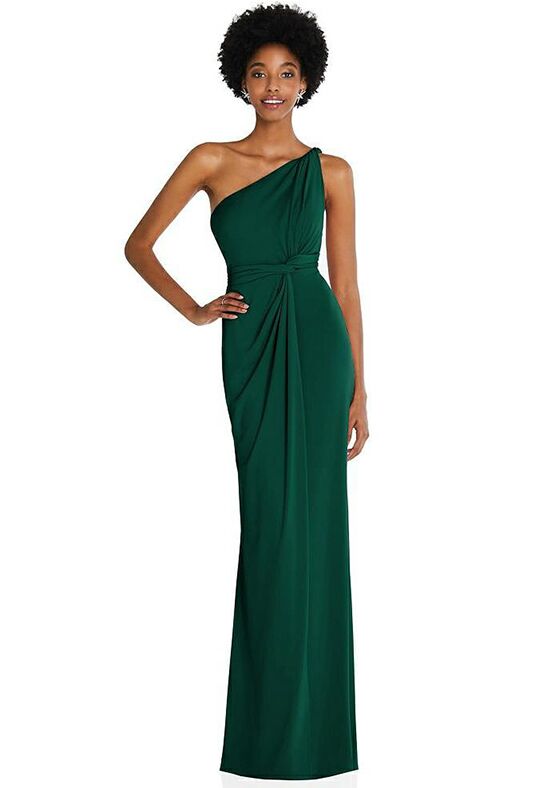 Dessy Group One-Shoulder Twist Draped Maxi Dress - TH100 One Shoulder Bridesmaid Dress - 1