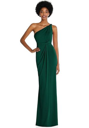 Dessy Group One-Shoulder Twist Draped Maxi Dress - TH100 One Shoulder Bridesmaid Dress