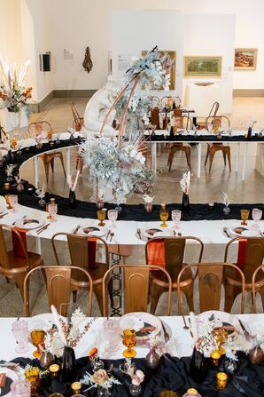 Curved Tables for Reception at the Everhart Museum in Scranton, Pennsylvania