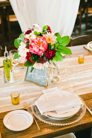 Travel-Themed Chalkboard Table Name