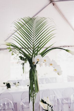 Orchid, Calla Lily and Palm Branch Centerpieces