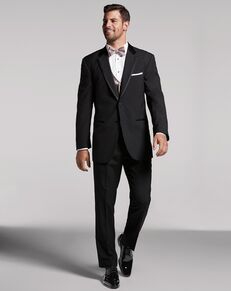 MEN’S WEARHOUSE Wilke Rodriguez Black Satin Edged Notch Lapel Black Tuxedo