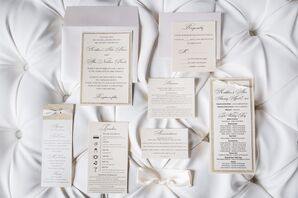 Black, White, Champagne Invitation Suite