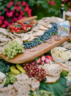 Cocktail Hour Tray of Fruit, Dips and Appetizers