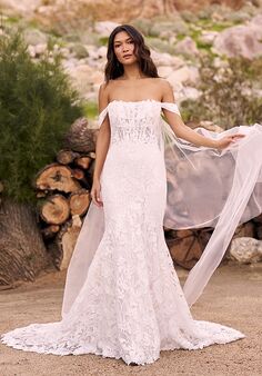 Lillian West 66300 Fit-and-Flare Wedding Dress