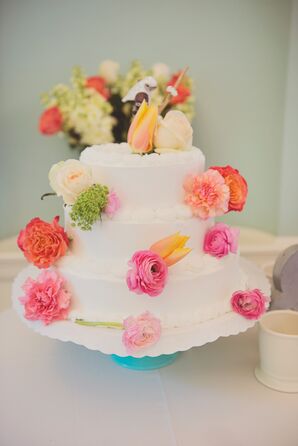 Bright Floral Wedding Cake