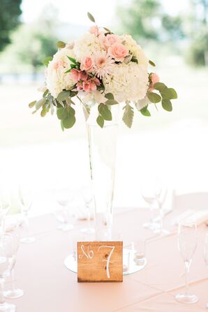 Tall Blush and Ivory Centerpiece