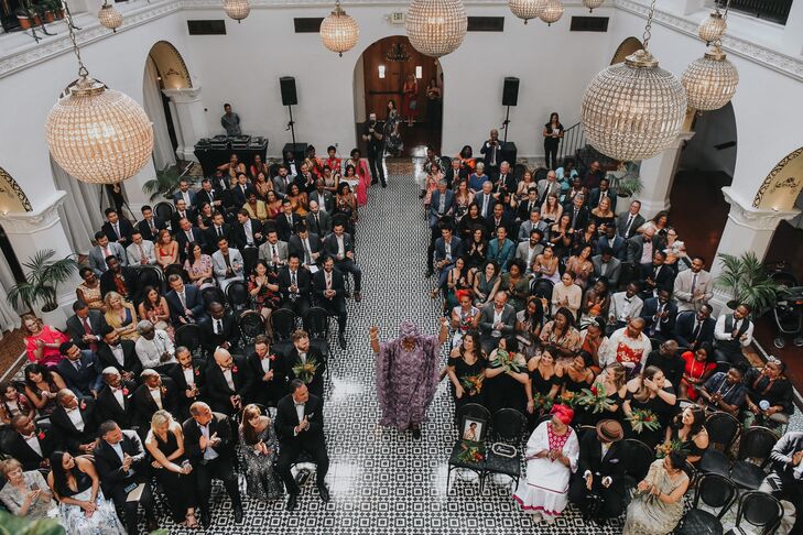 Aerial Photo of Wedding Ceremony at Ebell Long Beach in California