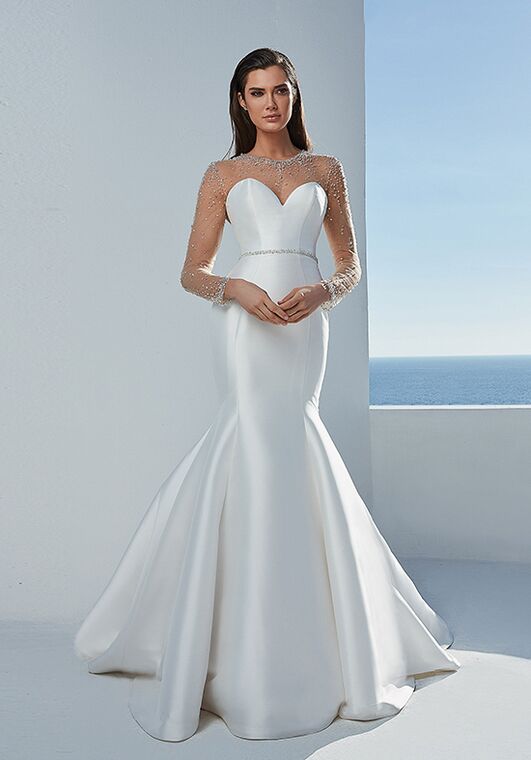 Justin Alexander Blaire Mermaid and Trumpet Wedding Dress - 4