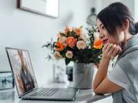 woman on long distance video call