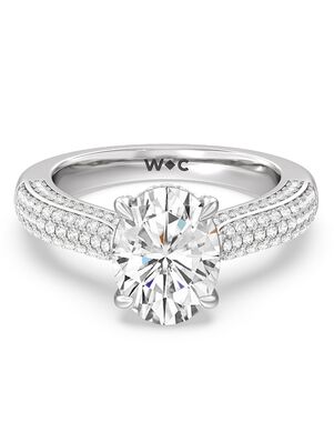 With Clarity Emerald, Round, Oval Cut Engagement Ring