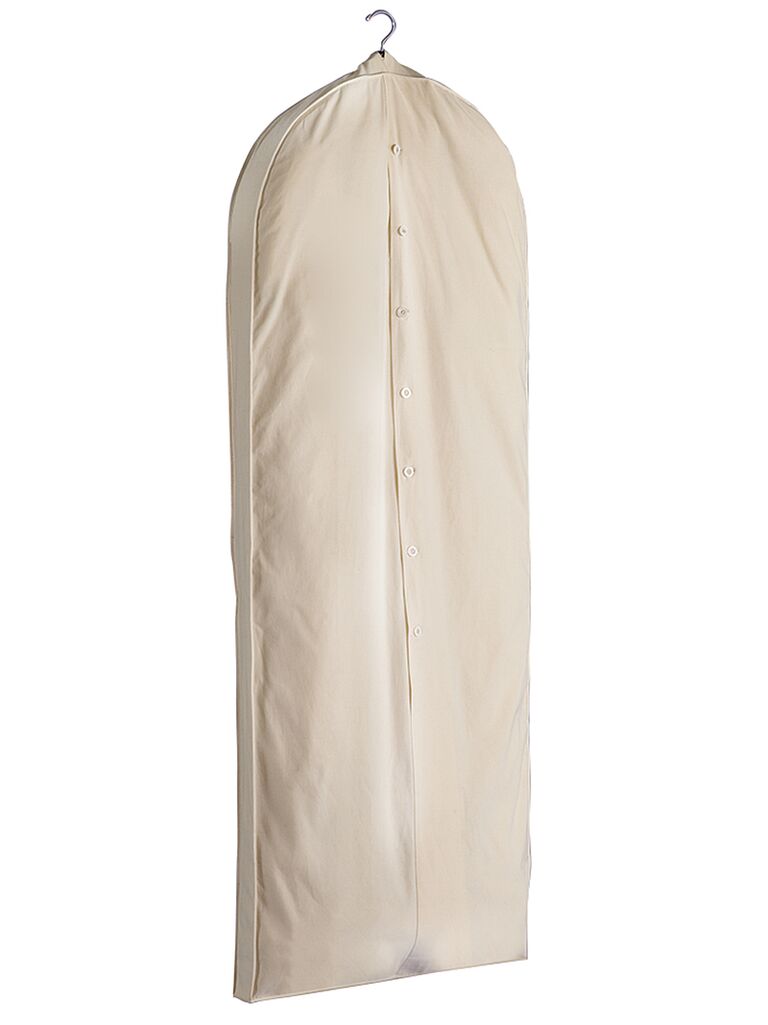 Nude muslin bag with buttons on front