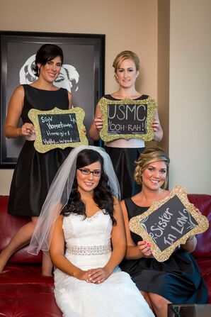 Black and Gold Chalkboard Bridesmaid Signs