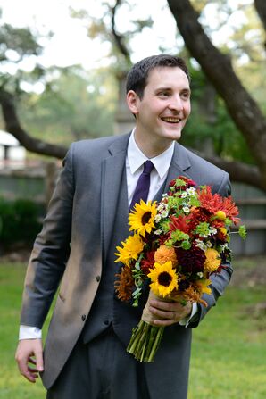 Fall-Inspired Wildflower Bouquet With Sunflowers