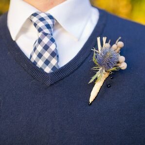 Blue Thistle Boutonniere