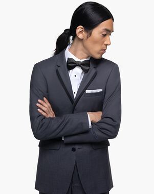 Generation Tux Charcoal Gray Notch Lapel Tux Gray Tuxedo