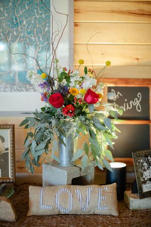 Rustic Floral Reception Arrangements