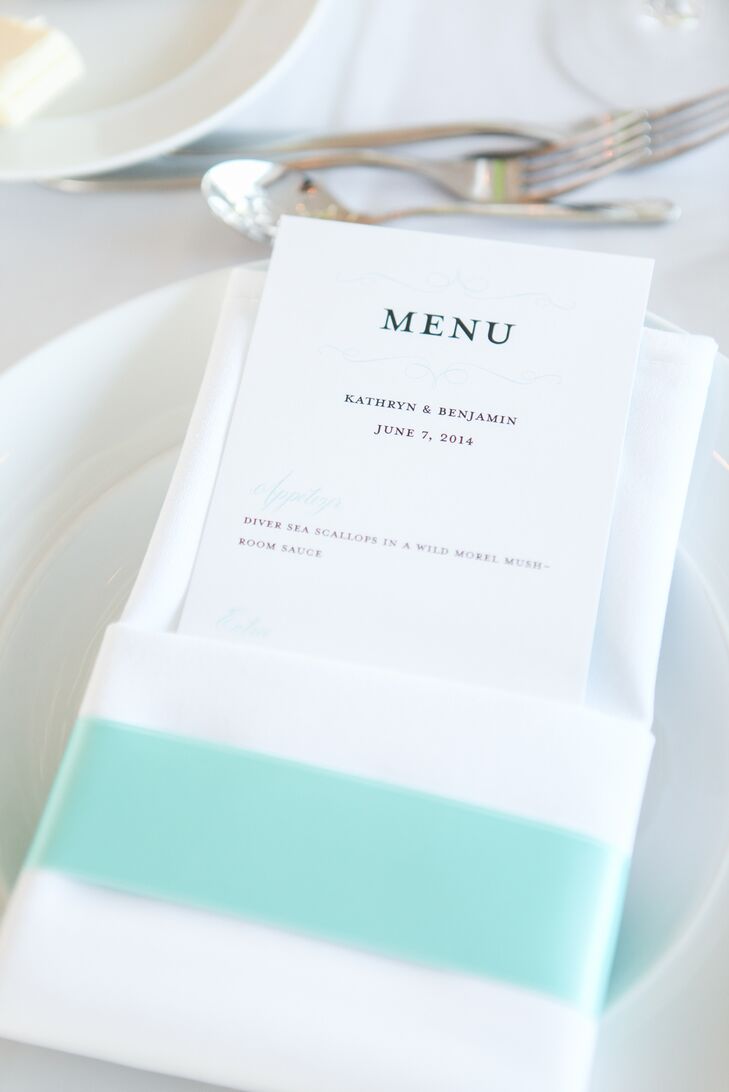 Tiffany Blue Menu Place Setting