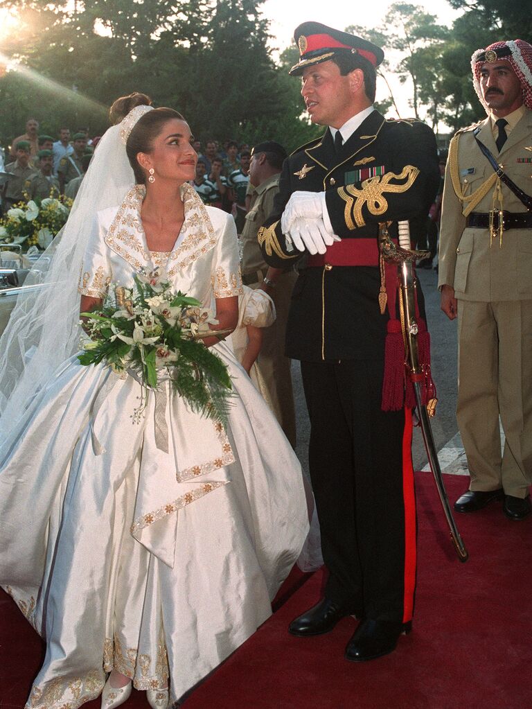 Queen Rania of Jordan's royal wedding ball gown