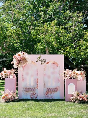 Pink Escort Card Display Installation