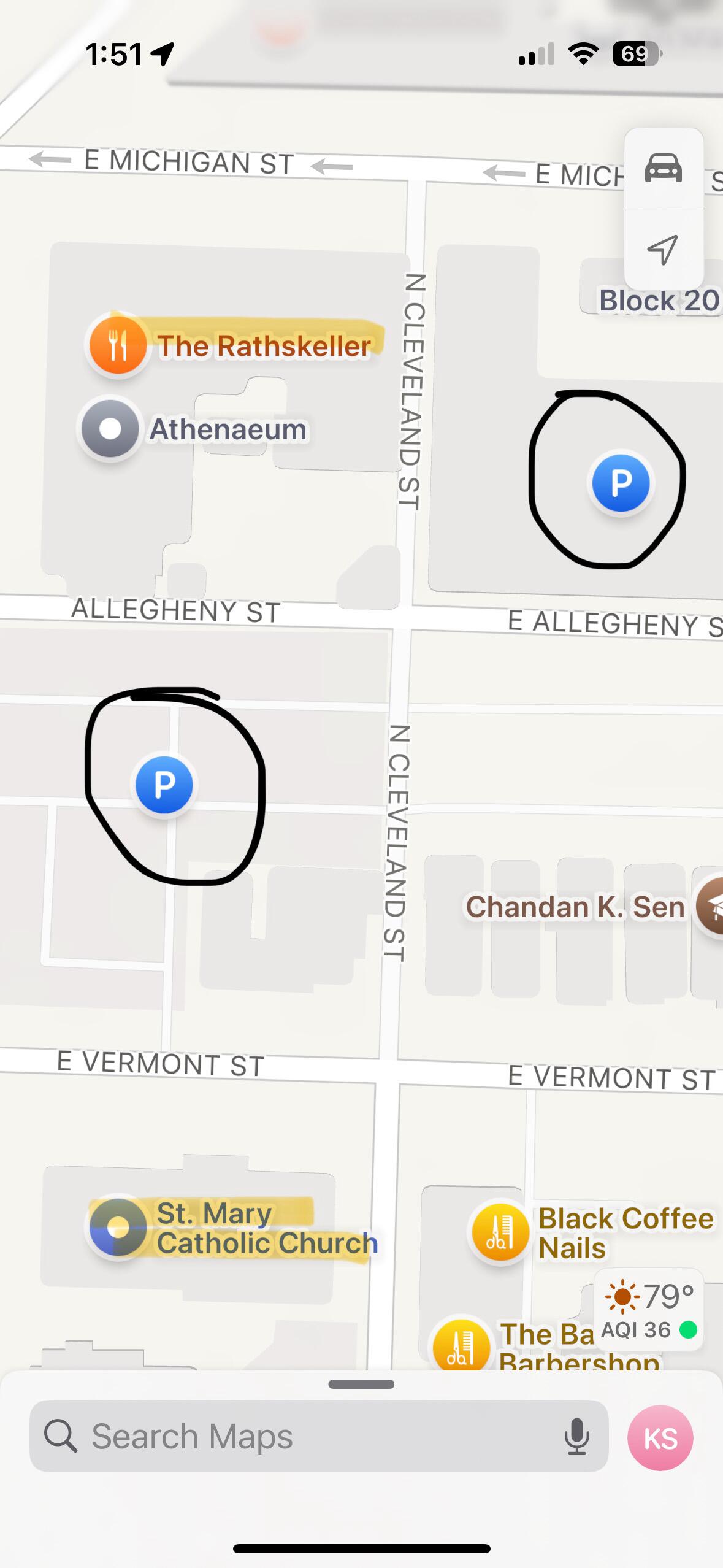 Picture of Parking for the Ceremony at St. Mary's