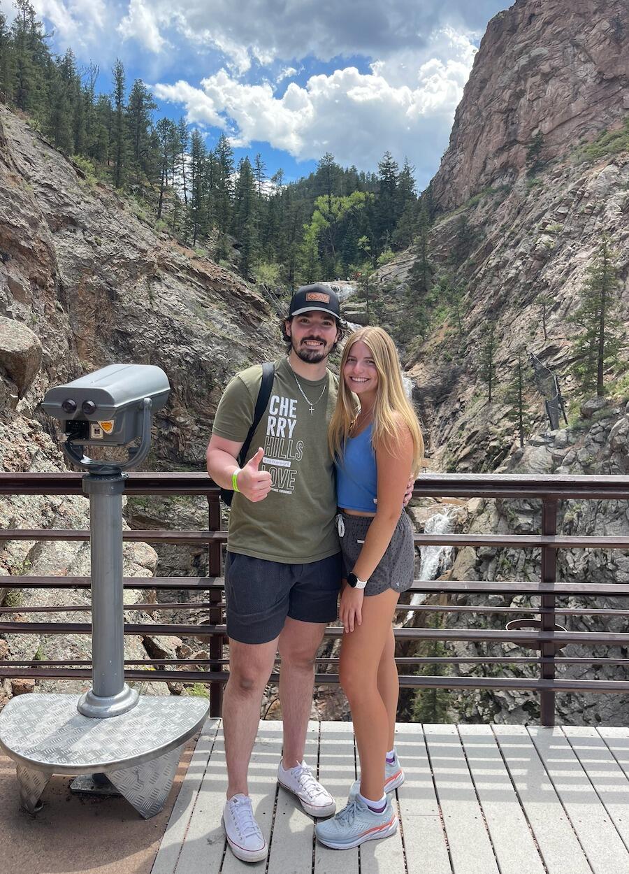 Caden messaged Mikaela on Instagram and asked her on a date when they got back from school. This was their first date at Seven Falls in Colorado Springs!