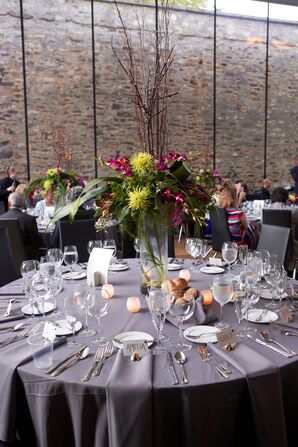 Tall Purple and Green Centerpieces