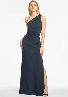 Sachin & Babi Cece Gown - Navy One Shoulder Bridesmaid Dress