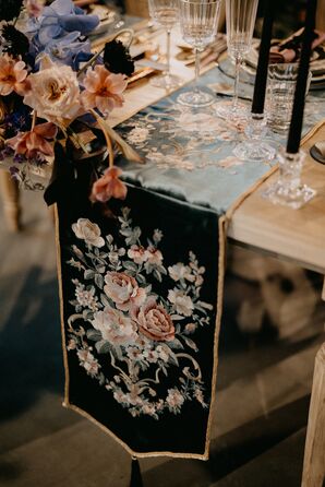 Floral Embroidered Table Runner