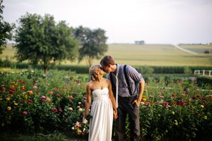 Simple, Strapless 6PM Wedding Reception Dress
