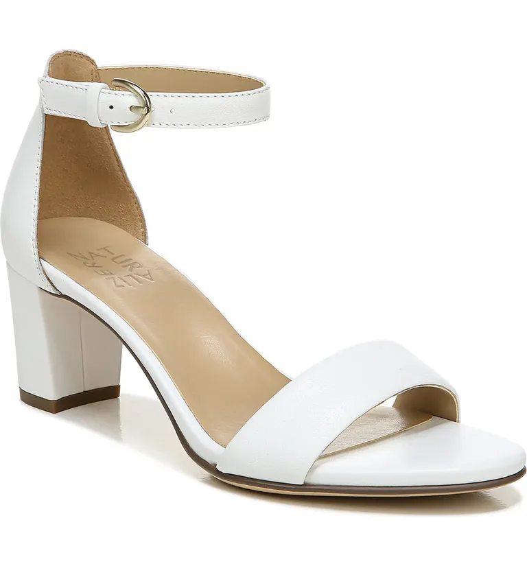 Ankle strap sandal with block heel