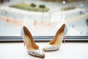 Christian Louboutin Gold Spike Pumps