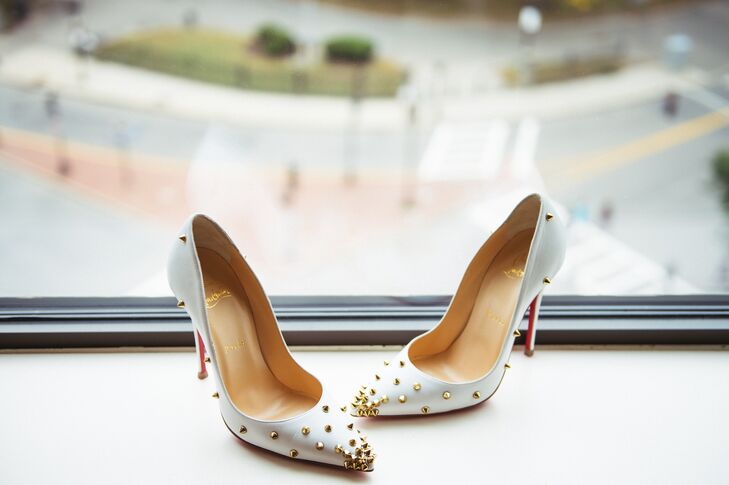 Christian Louboutin Gold Spike Pumps